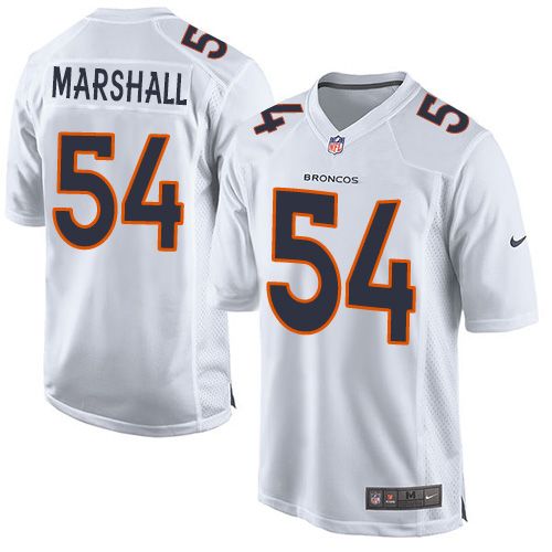 Nike Broncos #54 Brandon Marshall White Men's Stitched NFL Game Event Jersey - Click Image to Close